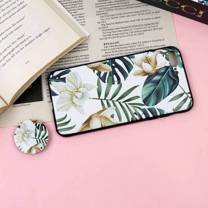 قاب فانتزی برجسته + پاپ سوکت طرح گل iPhone 7 Plus / 8 Plus سری F