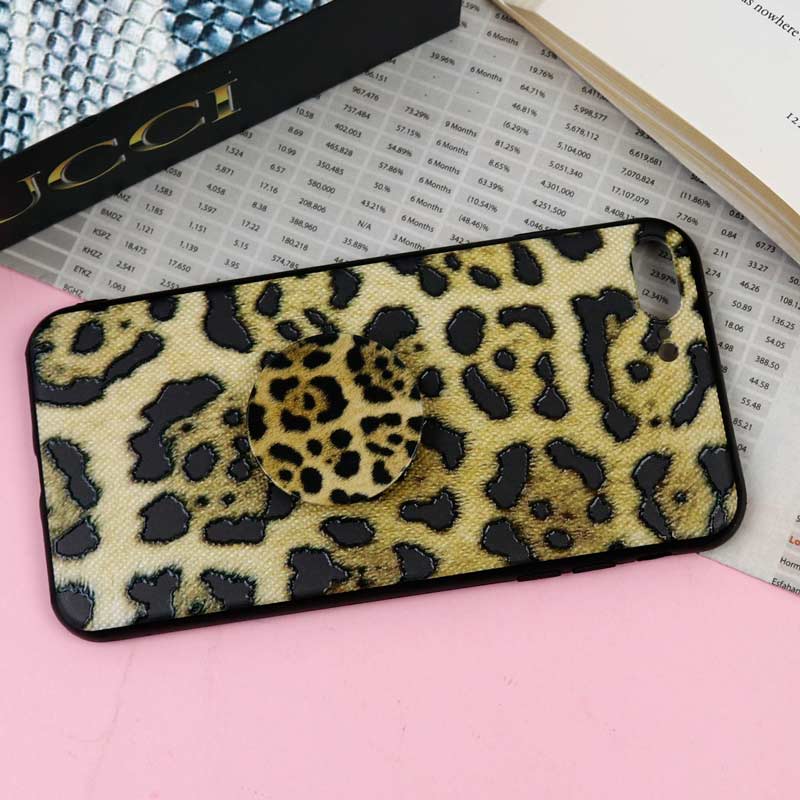 قاب فانتزی برجسته + پاپ سوکت طرح پلنگی iPhone 7 Plus / 8 Plus سری F