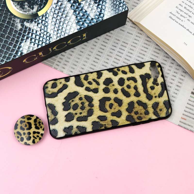 قاب فانتزی برجسته + پاپ سوکت طرح پلنگی iPhone 7 Plus / 8 Plus سری F