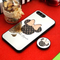 قاب محافظ لنزدار آینه ای + پاپ سوکت طرح میکی موس iPhone 7 Plus / 8 Plus
