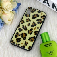 قاب پشت گلسی پلنگی iPhone X/XS