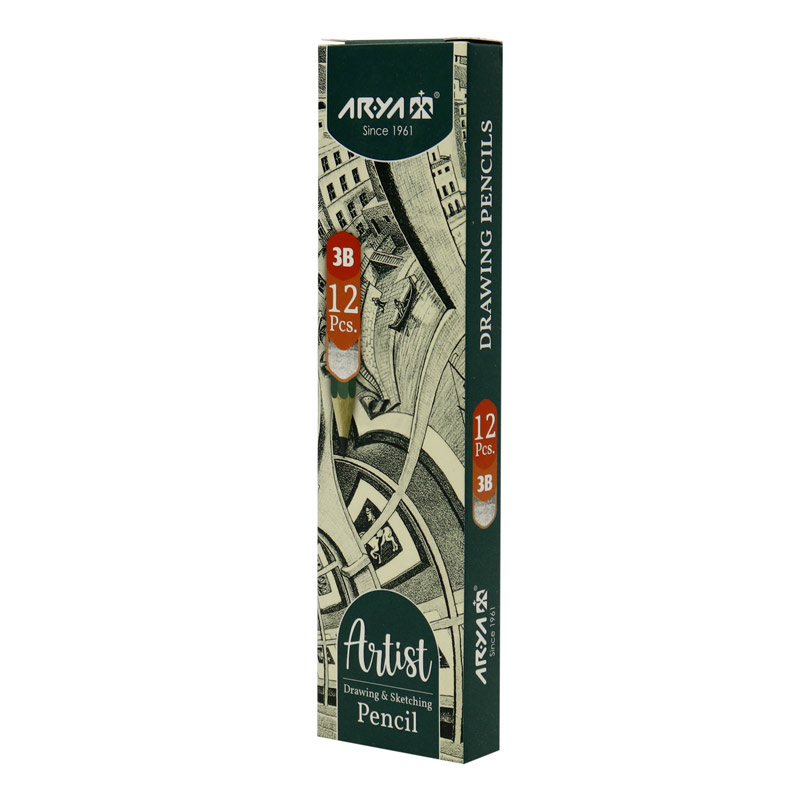 مداد طراحی آریا Arya Artist 3502 3B بسته 12 عددی