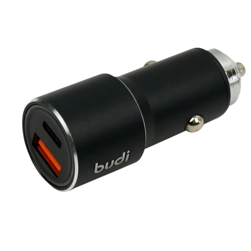 شارژر فندکی فست شارژ BUDI M8J628TQ-BLK QC3.0 PD 36W