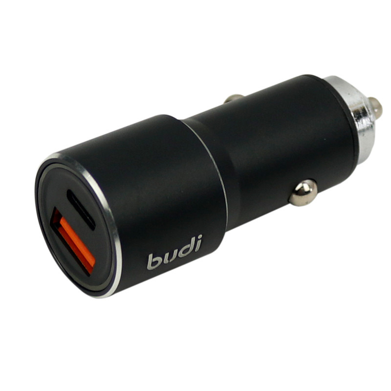 شارژر فندکی فست شارژ BUDI M8J628TQ-BLK QC3.0 PD 36W