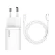 شارژر دیواری فست شارژ Baseus TZCCSUP-B 3A QC3.0 PD 20W Type-C + کابل Type-C to Lightning