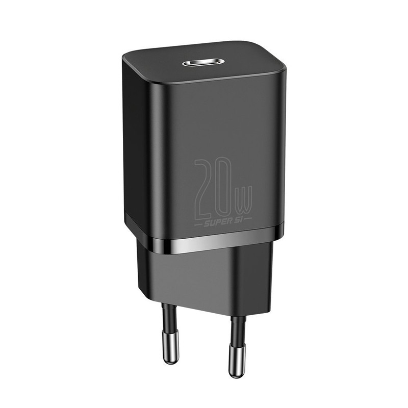شارژر دیواری فست شارژ Baseus TZCCSUP-B 3A QC3.0 PD 20W Type-C + کابل Type-C to Lightning