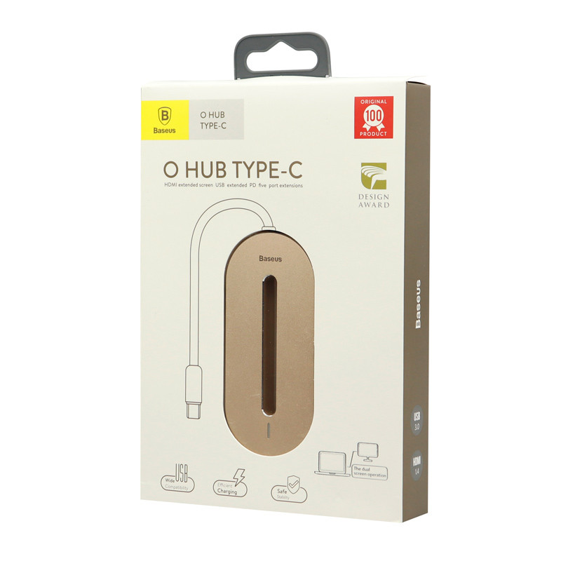 هاب 5 پورت Type-C باسئوس CABOOK HUB O shape