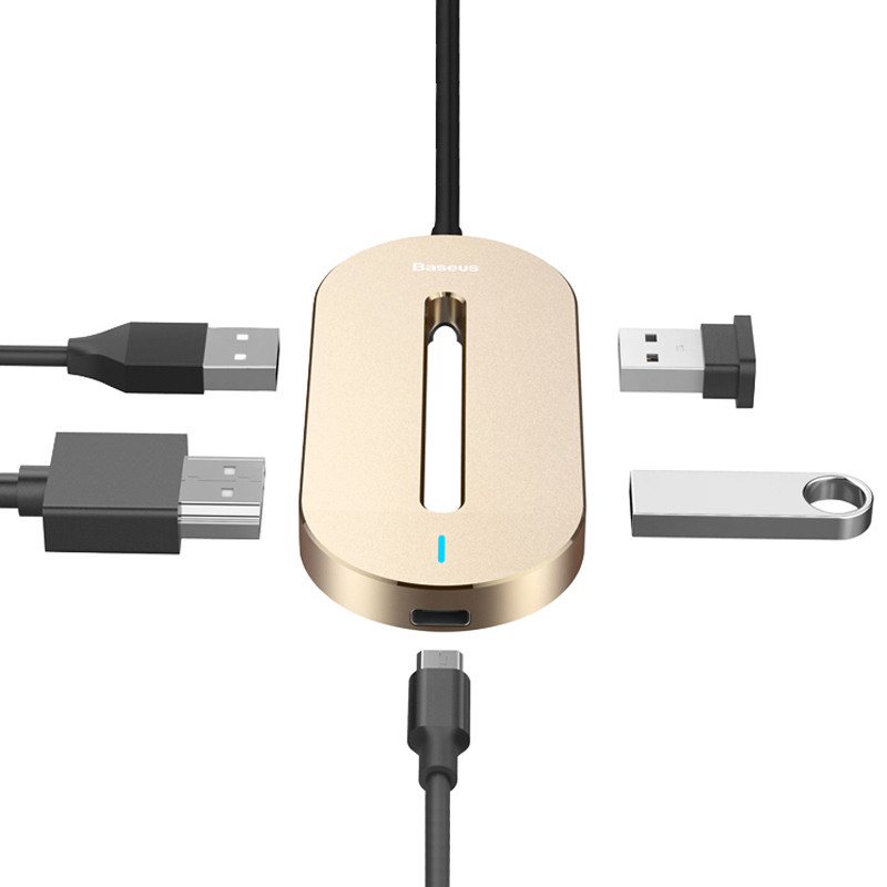 هاب 5 پورت Type-C باسئوس CABOOK HUB O shape