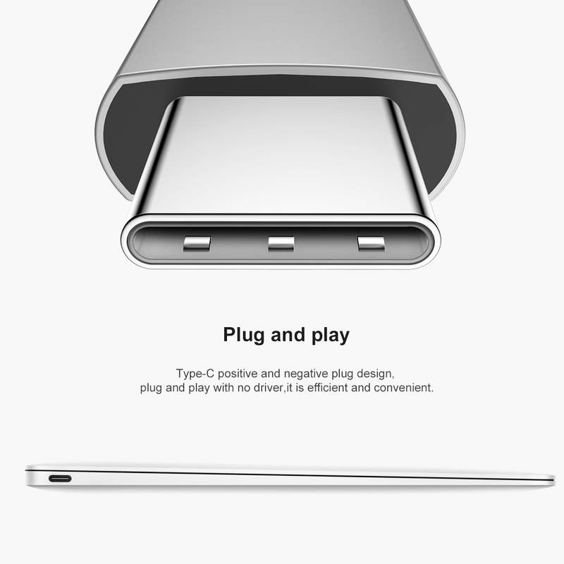 هاب 5 پورت Type-C باسئوس CABOOK HUB O shape