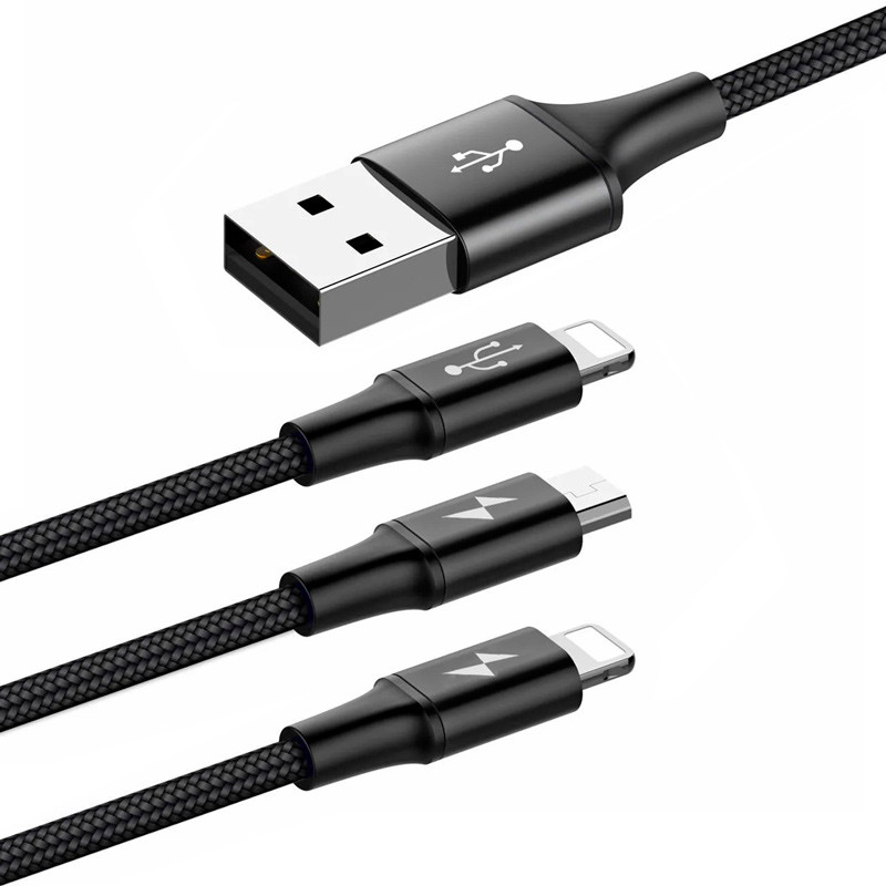 کابل 3 سر فست شارژ Baseus Rapid CAMLL-SU01 3A 1.2m