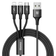 کابل 3 سر فست شارژ Baseus Rapid CAMLL-SU01 3A 1.2m