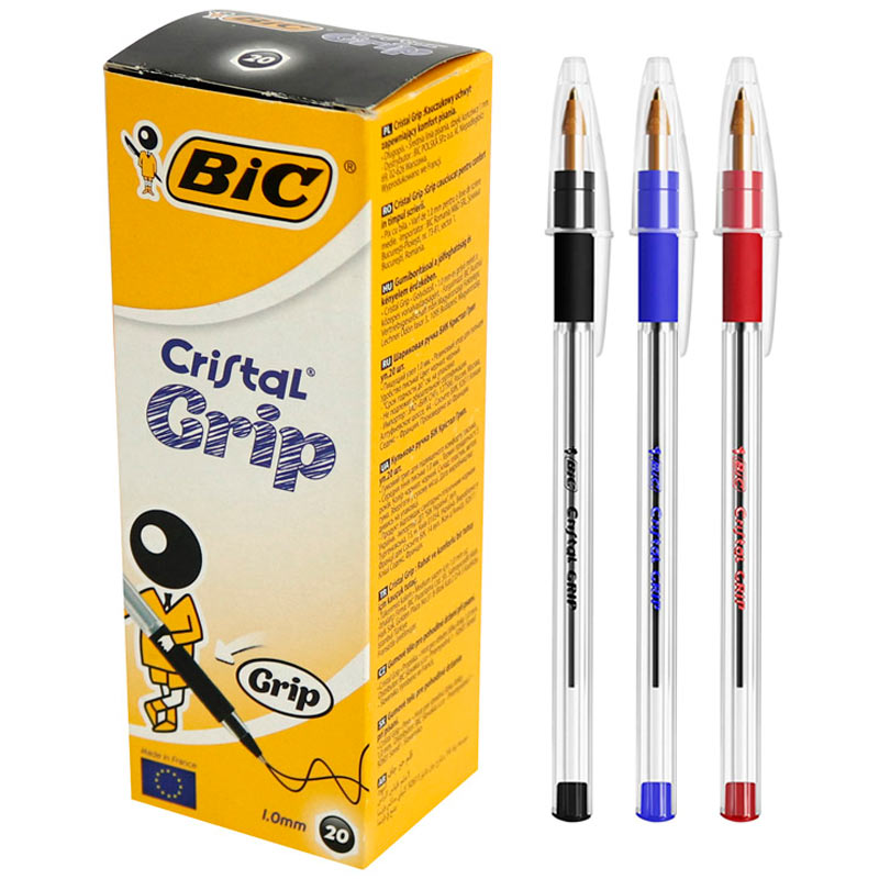 خودکار بیک Bic Cristal Grip 1mm بسته ۲۰ عددی