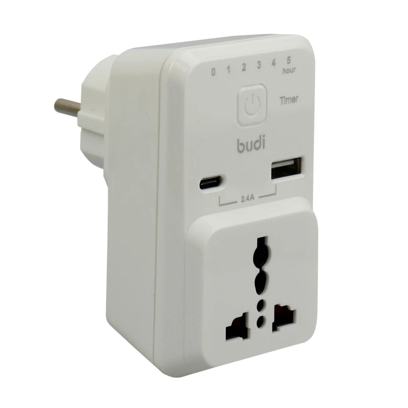 کلگی فست شارژ تایمر دار Budi M8J313 2Port 2.4A 12W