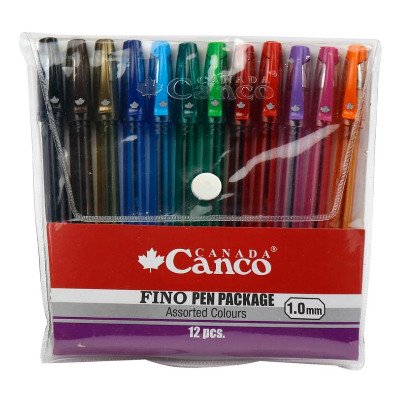 خودکار کنکو رنگی Canco Fino 1mm بسته 12 عددی