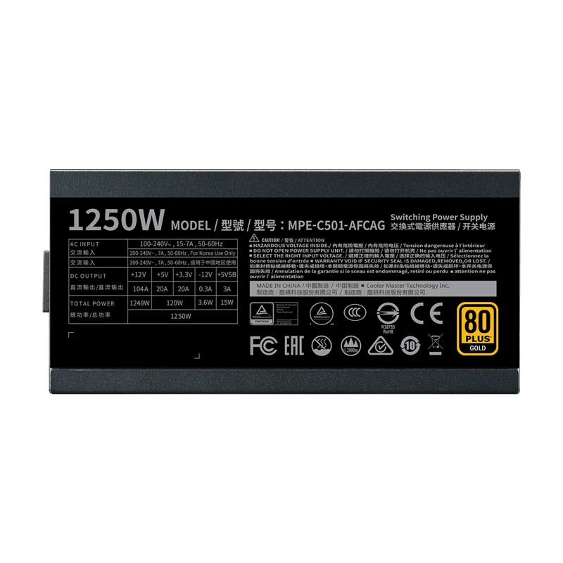 پاور ماژولار 1250 وات کولر مستر Cooler Master MWE 1250 V2 Gold