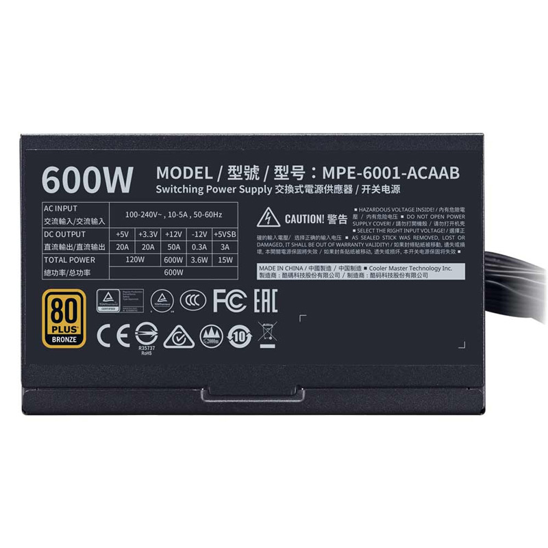 پاور 600 وات کولر مستر Cooler Master MWE 600 Bronze V2