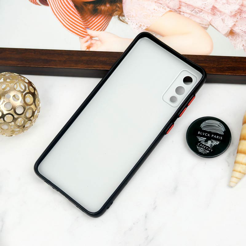 قاب PC محافظ لنز دار طرح  Blvck + پاپ سوکت Samsung Galaxy A02 / M02