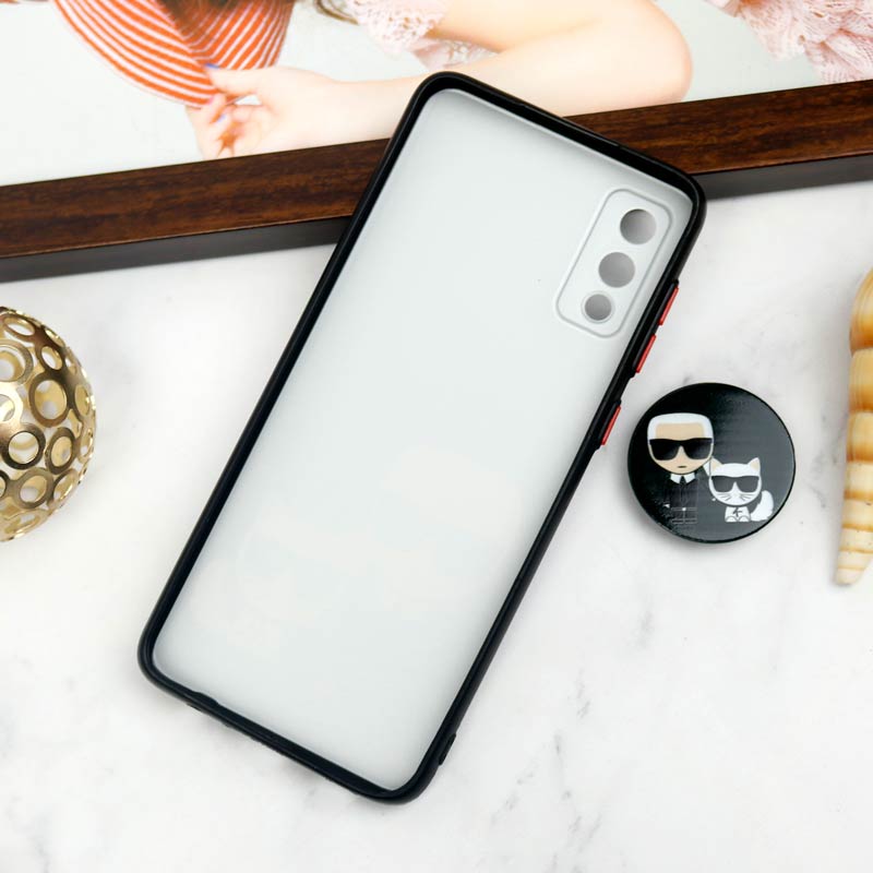 قاب PC محافظ لنز دار طرح Boss Cat + پاپ سوکت Samsung Galaxy A02 / M02
