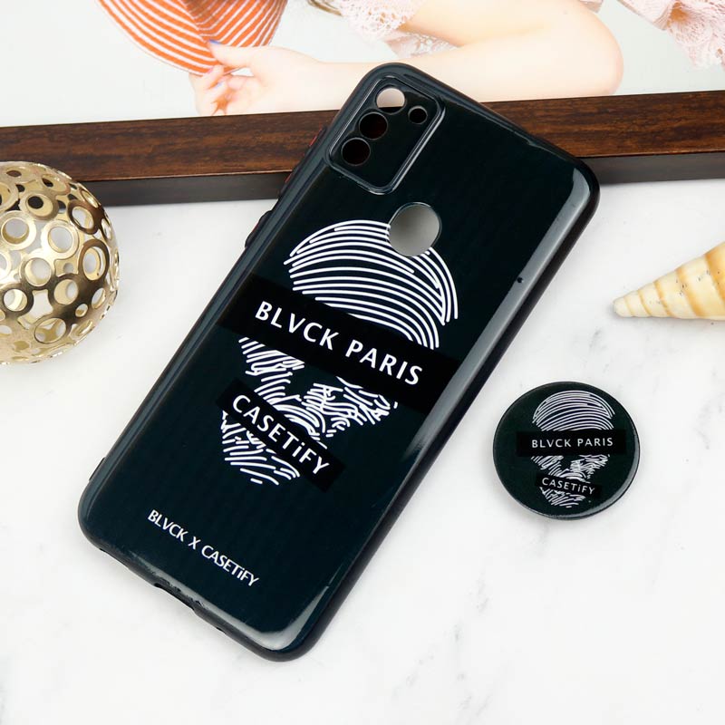 قاب PC محافظ لنز دار طرح Blvck + پاپ سوکت Samsung Galaxy A11