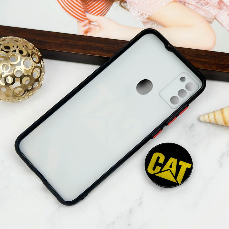 قاب PC محافظ لنز دار طرح CAT + پاپ سوکت Samsung Galaxy A11