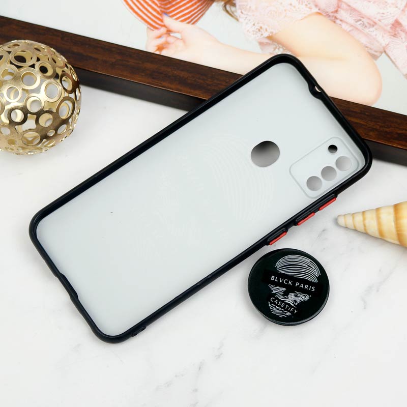 قاب PC محافظ لنز دار طرح Blvck + پاپ سوکت Samsung Galaxy A11