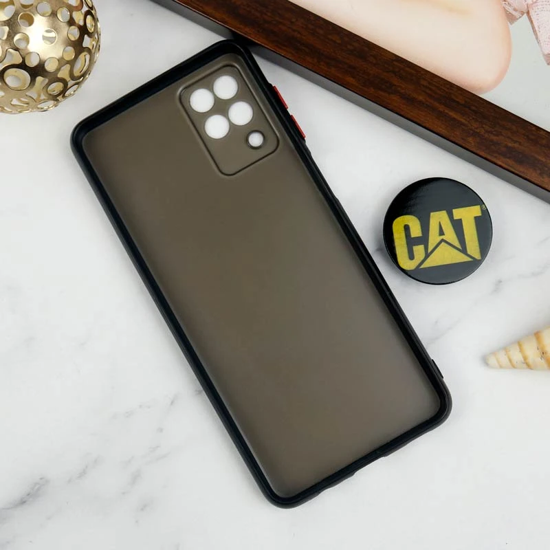 قاب PC محافظ لنز دار طرح CAT + پاپ سوکت Samsung Galaxy A12