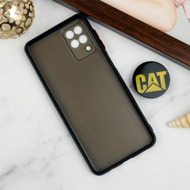 قاب PC محافظ لنز دار طرح CAT + پاپ سوکت Samsung Galaxy A12