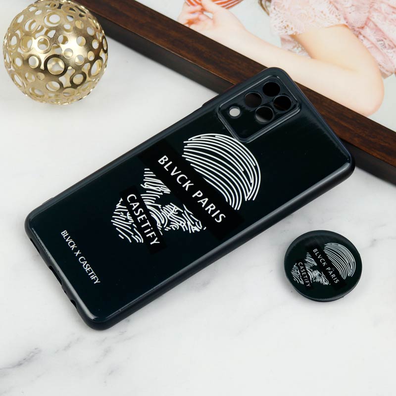 قاب PC محافظ لنز دار طرح Blvck + پاپ سوکت Samsung Galaxy A12