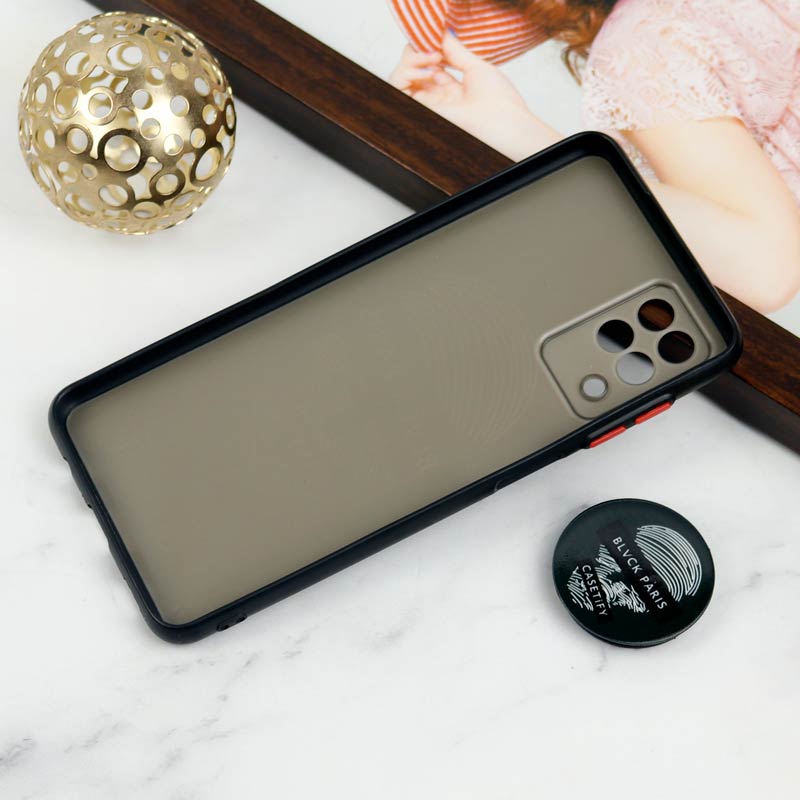 قاب PC محافظ لنز دار طرح Blvck + پاپ سوکت Samsung Galaxy A12