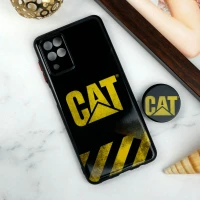 قاب PC محافظ لنز دار طرح CAT + پاپ سوکت Samsung Galaxy A12