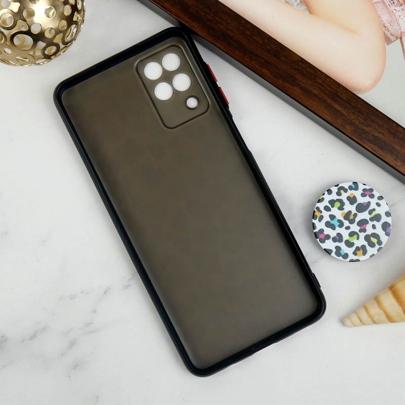 قاب PC محافظ لنز دار طرح پلنگی + پاپ سوکت Samsung Galaxy A12