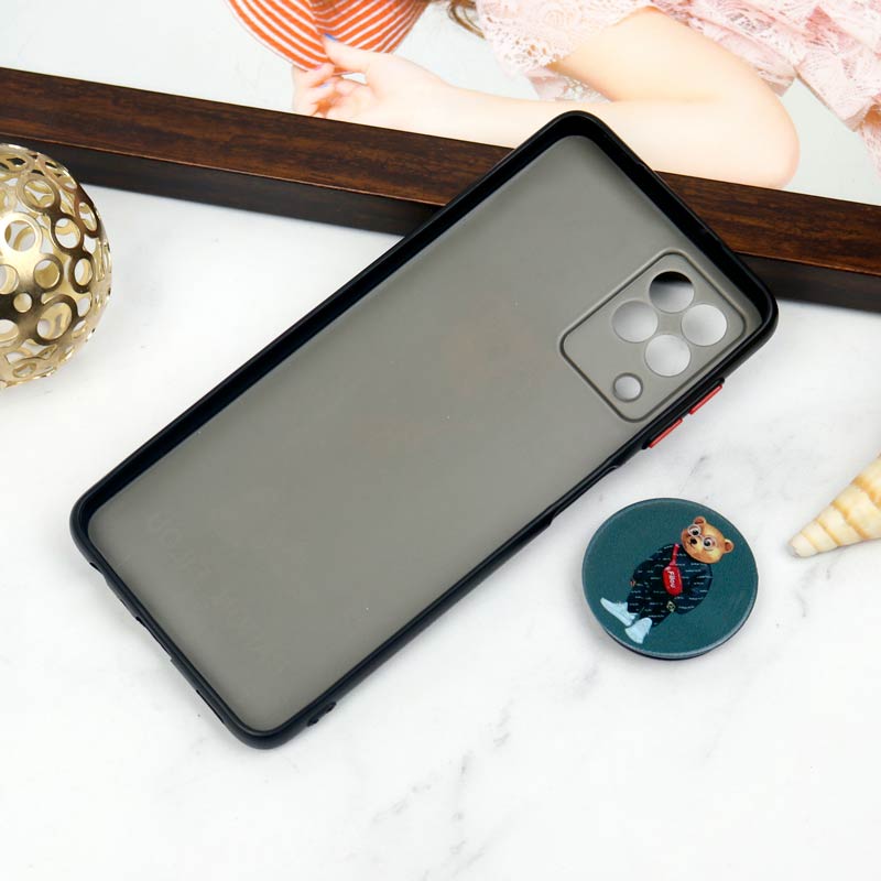 قاب PC محافظ لنز دار طرح Baron + پاپ سوکت Samsung Galaxy A22 4G