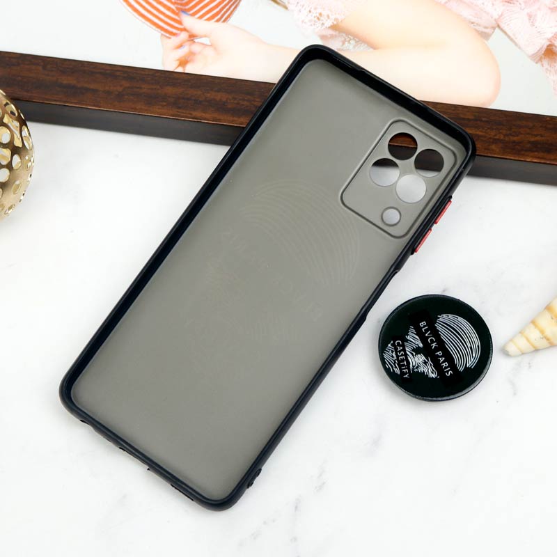 قاب PC محافظ لنز دار طرح Blvck + پاپ سوکت Samsung Galaxy A22 4G