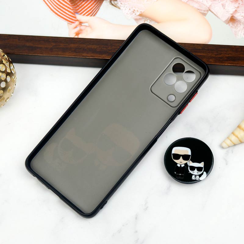 قاب PC محافظ لنز دار طرح Boss Cat + پاپ سوکت Samsung Galaxy A22 4G