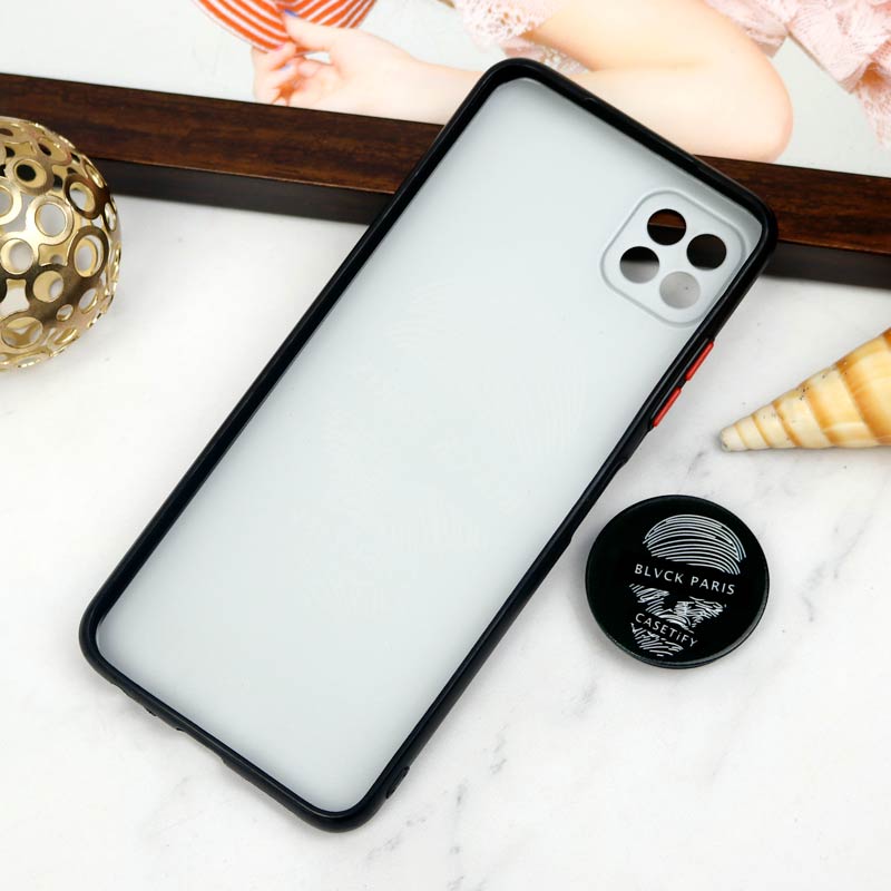 قاب PC محافظ لنز دار طرح Blvck + پاپ سوکت Samsung Galaxy A22 5G