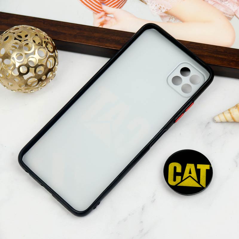 قاب PC محافظ لنز دار طرح CAT + پاپ سوکت Samsung Galaxy A22 5G