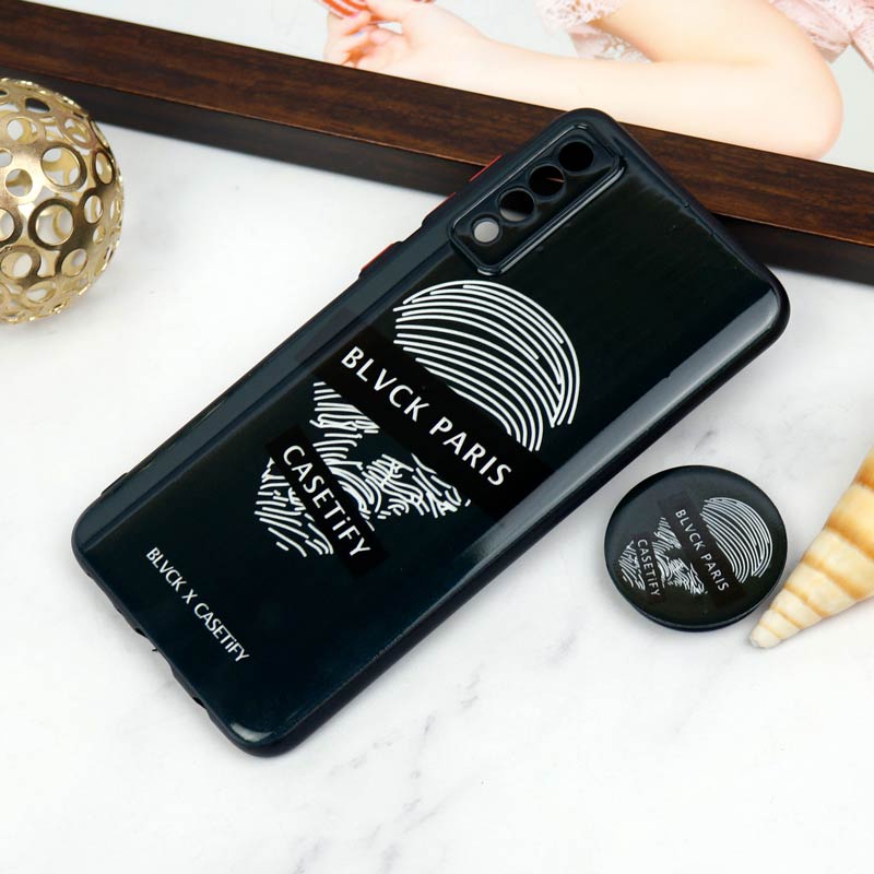 قاب PC محافظ لنز دار طرح Blvck + پاپ سوکت Samsung Galaxy A30s / A50s
