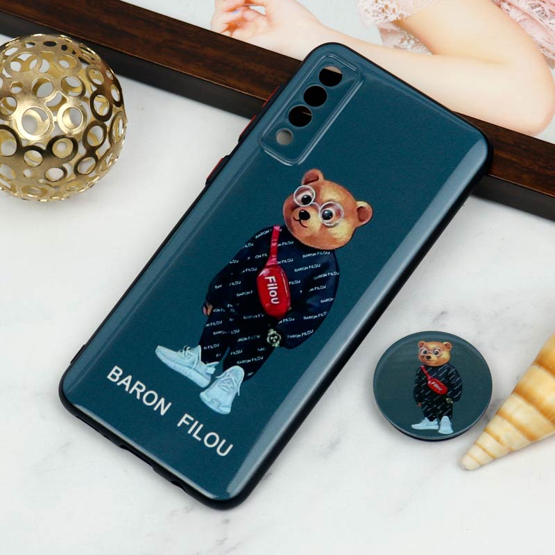 قاب PC محافظ لنز دار طرح Baron + پاپ سوکت Samsung Galaxy A30s / A50s