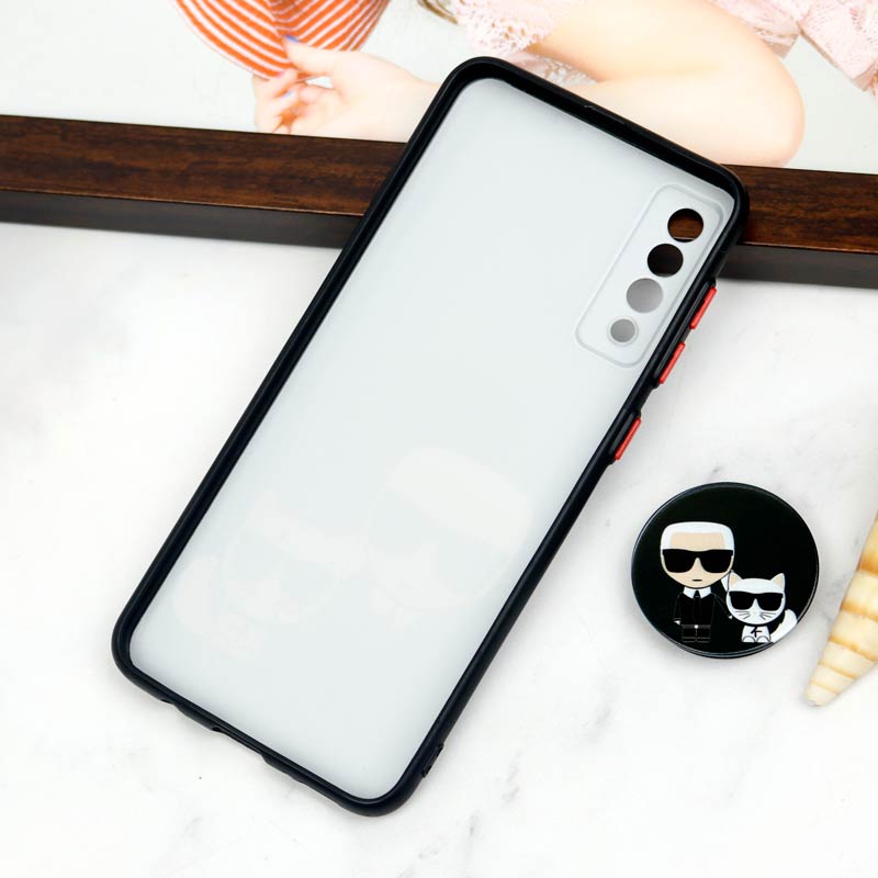 قاب PC محافظ لنز دار طرح Boss Cat + پاپ سوکت Samsung Galaxy A30s / A50s