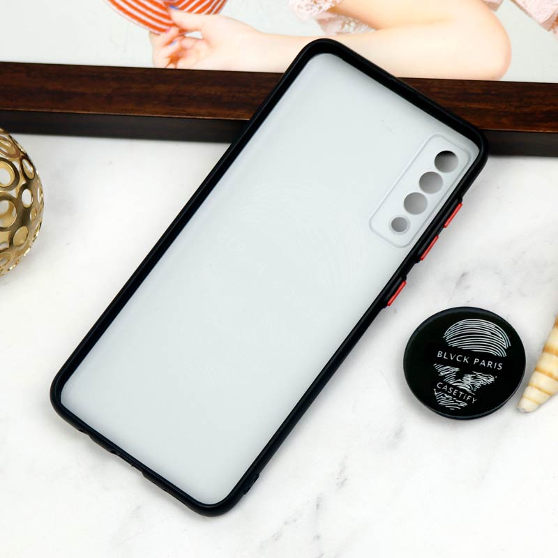 قاب PC محافظ لنز دار طرح Blvck + پاپ سوکت Samsung Galaxy A30s / A50s