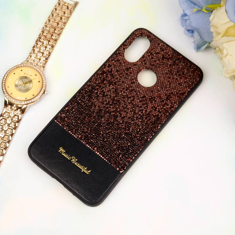 قاب چرم اکلیلی Xiaomi Mi 8 قهوه ای