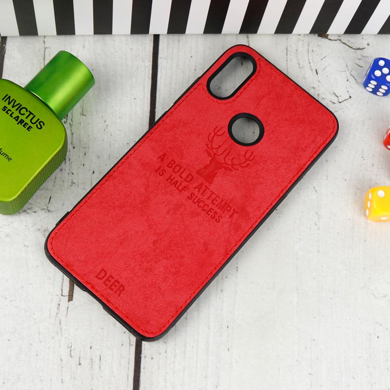قاب چرمی طرح گوزن Xiaomi Redmi Note 7 قرمز