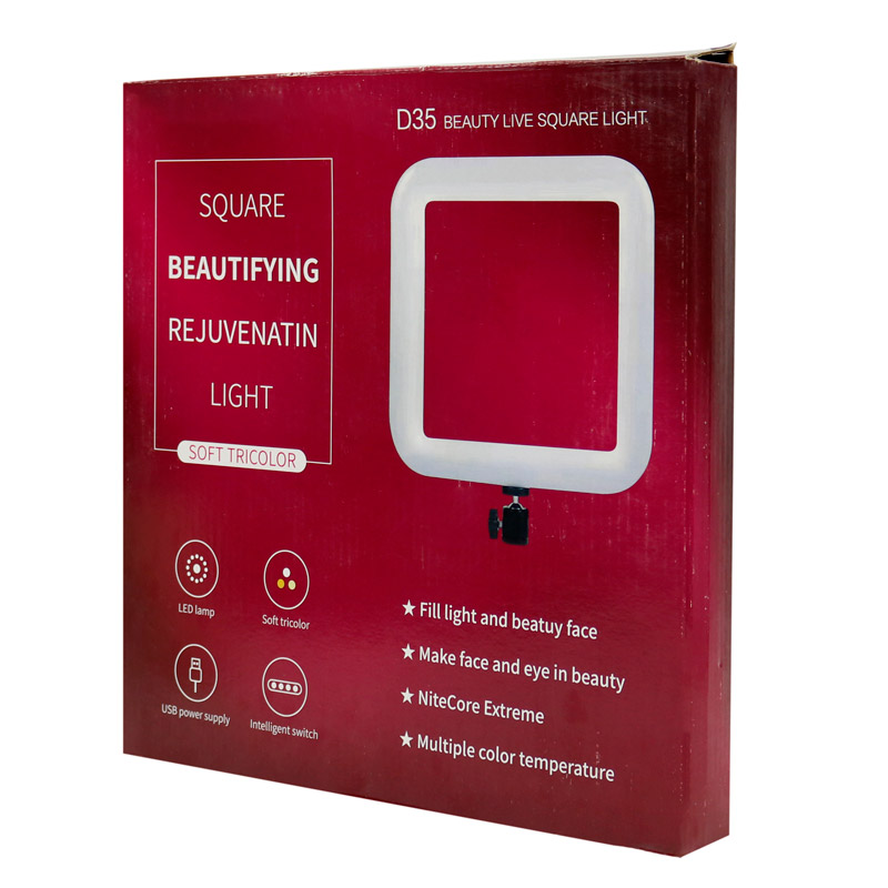 رینگ لایت پایه دار D35 Beauty Live Square Light