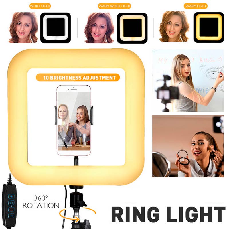 رینگ لایت پایه دار D35 Beauty Live Square Light