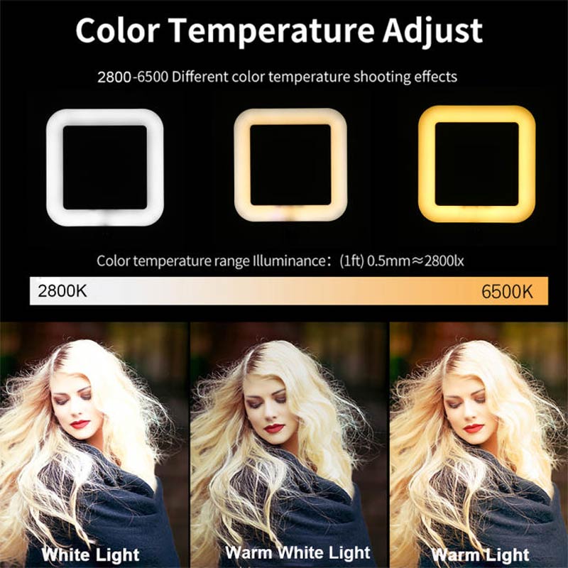 رینگ لایت پایه دار D35 Beauty Live Square Light