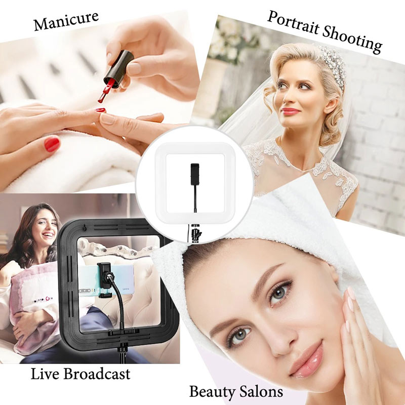 رینگ لایت پایه دار D35 Beauty Live Square Light