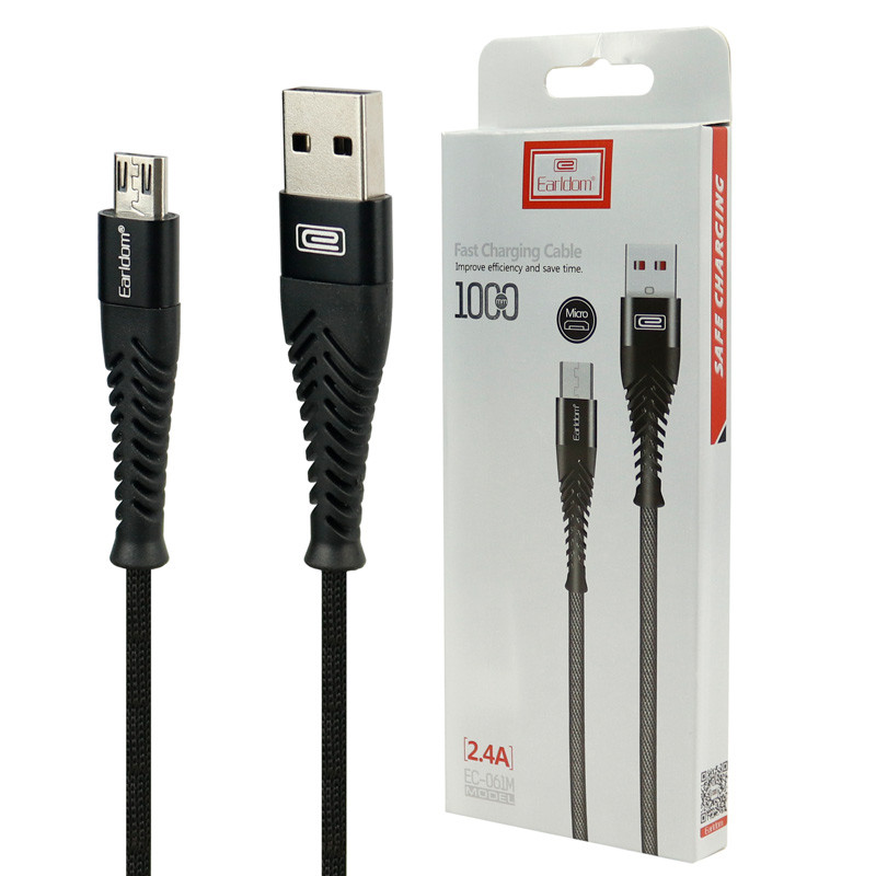 کابل میکرو یو اس بی فست شارژ Earldom EC-061M 2.4A 1m
