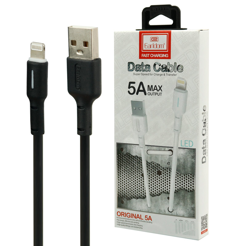 کابل آیفونی فست شارژ Earldom EC-07i 5A 1m