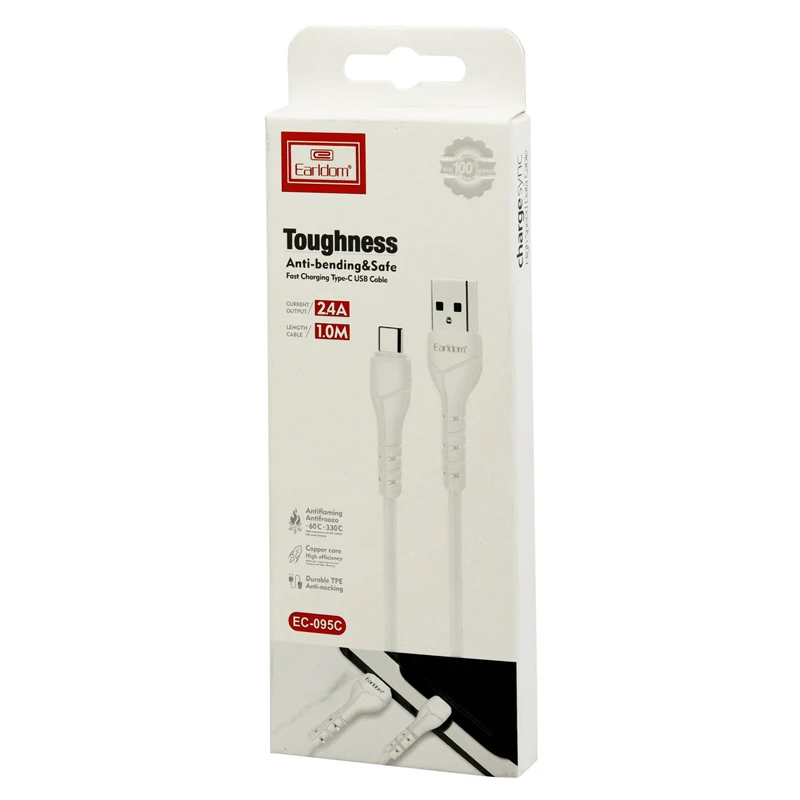 کابل تایپ سی فست شارژ 2.4 آمپر ارلدام EC-095C طول 1 متر