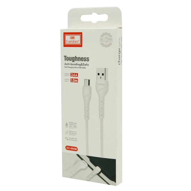 کابل میکرو یو اس بی فست شارژ Earldom EC-095M 2.4A 1m
